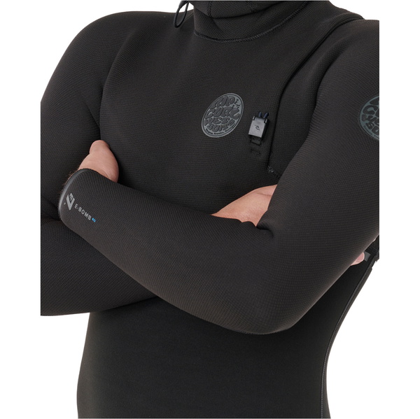 2026 Rip Curl Mens E-Bomb 5/4mm Zip Free Hooded Wetsuit 17IMFS - Black